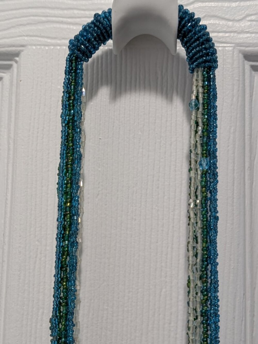 Vintage Teal & Green Multi Strand Necklace Nepalese-Style "Potay"